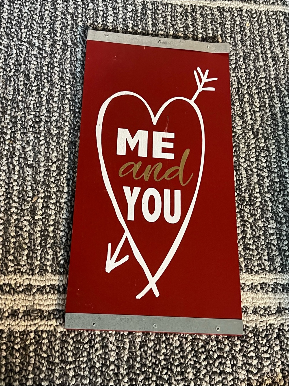 Me and You Heart Wall Sign - Red